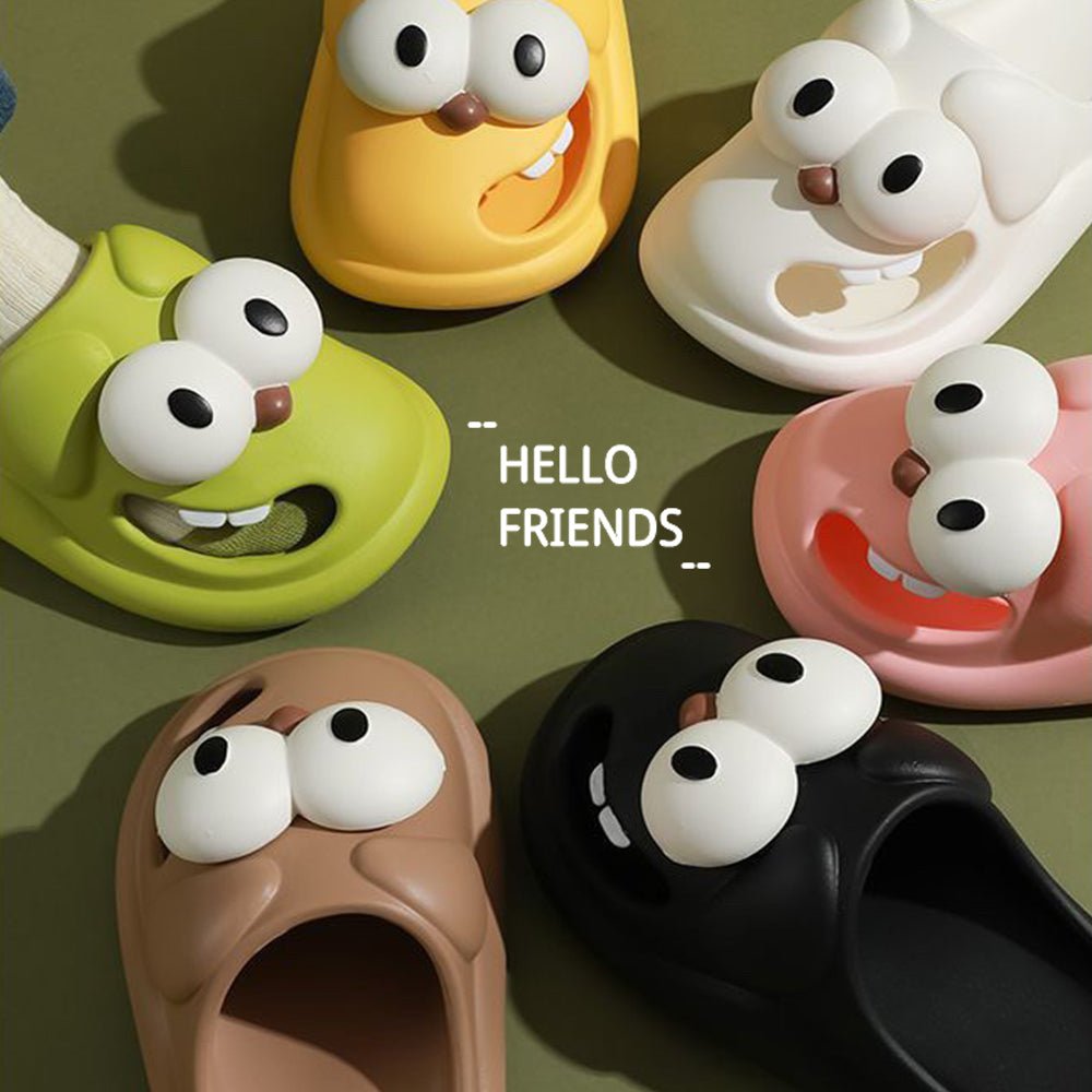 Toe - Kissing Fun: Creative Cartoon Anti - Slip Slippers for Women and Kids - cleenova