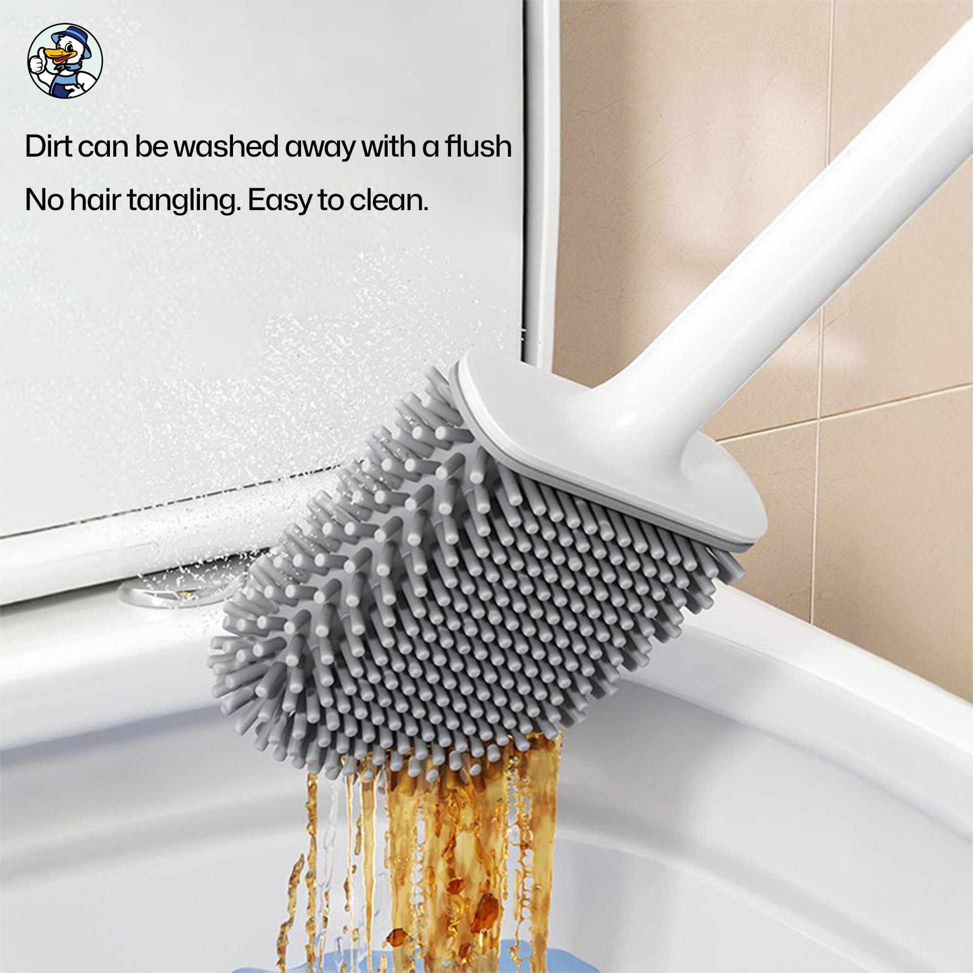 Wall - Mounted Silicone Toilet Brush - Easy - to - Clean, Non - Stick Design - cleenova