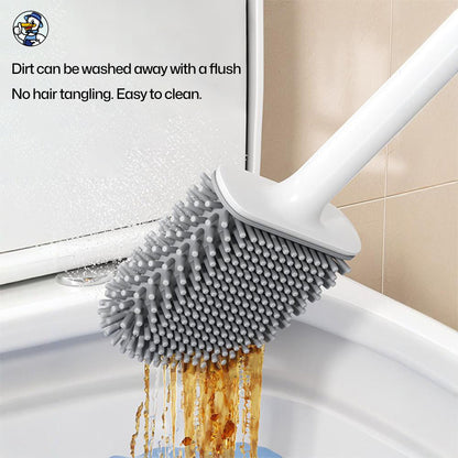 Wall - Mounted Silicone Toilet Brush - Easy - to - Clean, Non - Stick Design - cleenova
