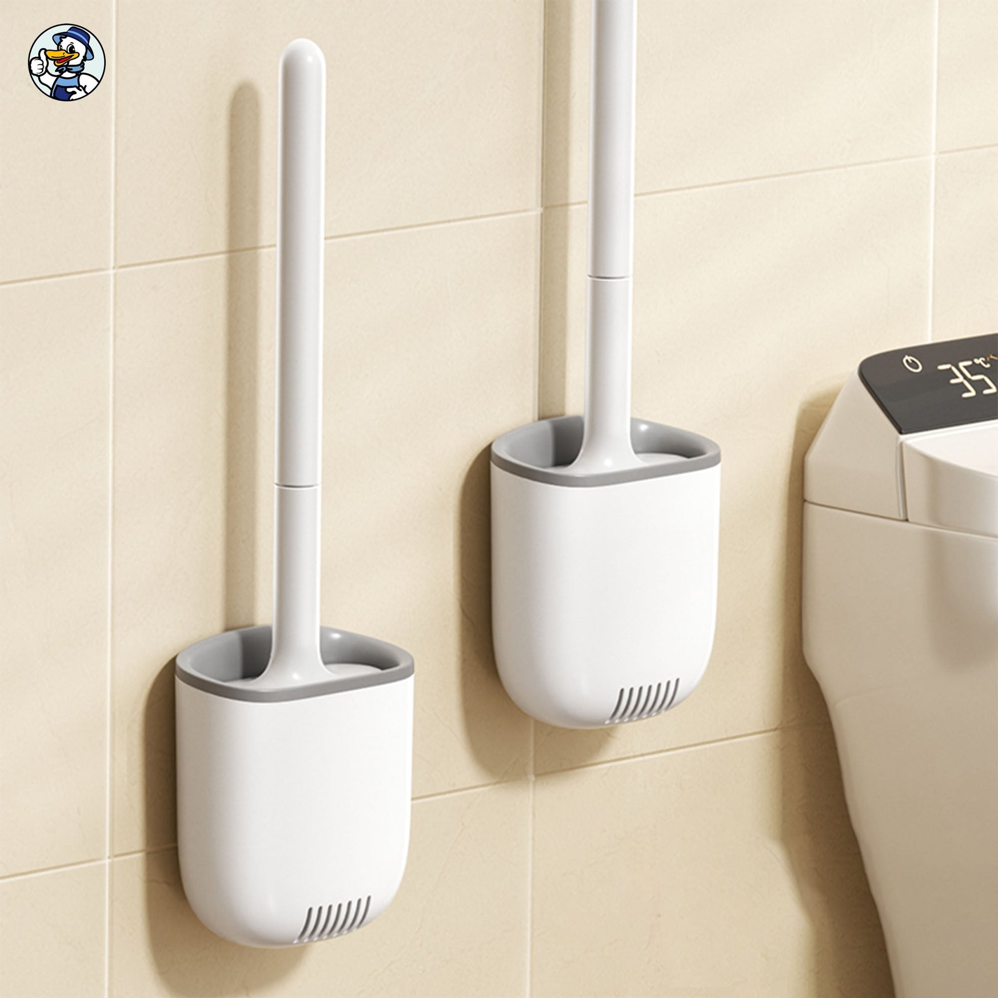 Wall - Mounted Silicone Toilet Brush - Easy - to - Clean, Non - Stick Design - cleenova
