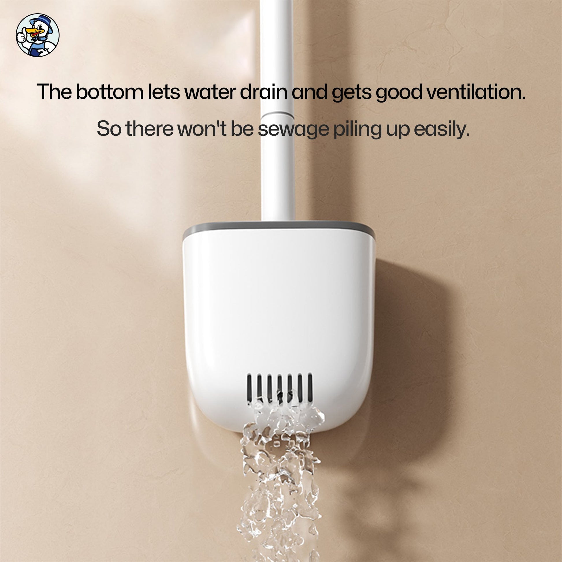 Wall - Mounted Silicone Toilet Brush - Easy - to - Clean, Non - Stick Design - cleenova