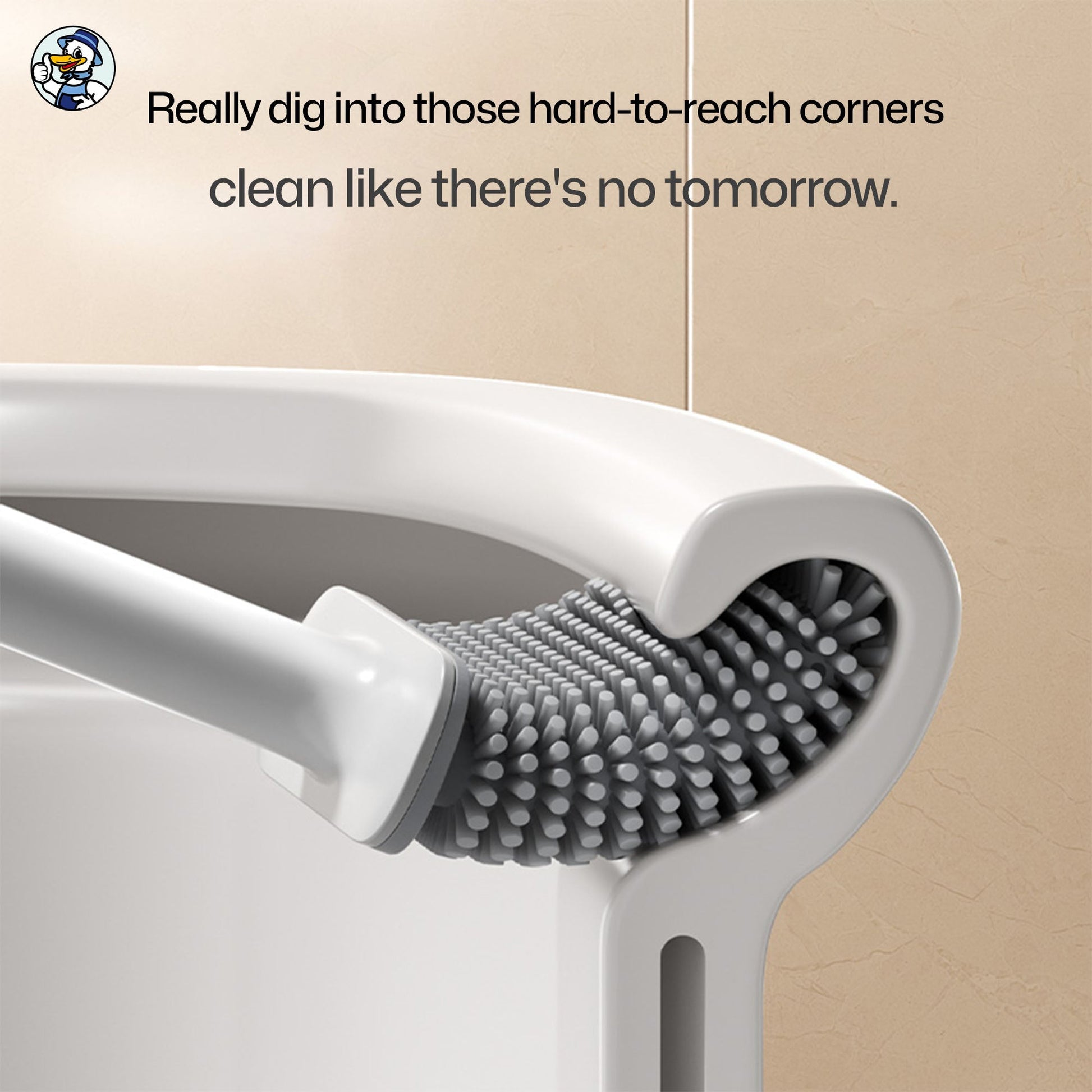 Wall - Mounted Silicone Toilet Brush - Easy - to - Clean, Non - Stick Design - cleenova