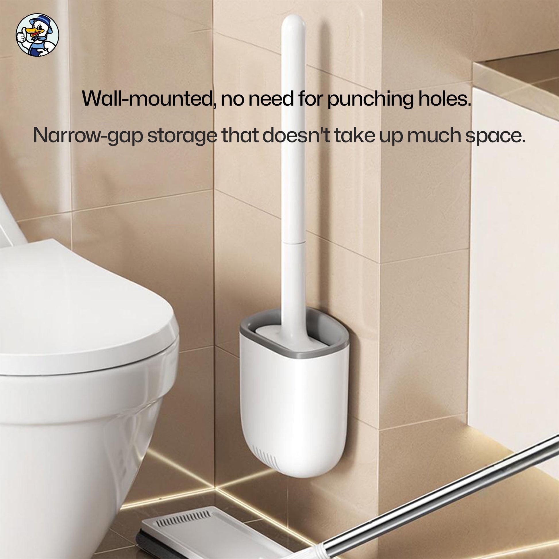 Wall - Mounted Silicone Toilet Brush - Easy - to - Clean, Non - Stick Design - cleenova